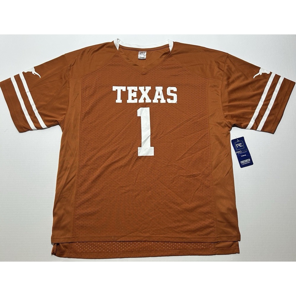 NEW Texas Longhorns # 1 NCAA Football Jersey men's Size XL Pro Edge NCAA NWT